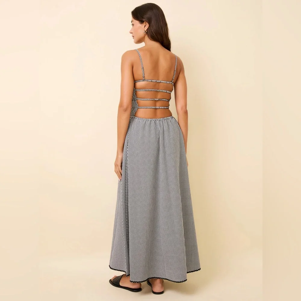 NWT Solid & Striped
Delta Midi Dress Noir Gingham - Picture 4 of 4